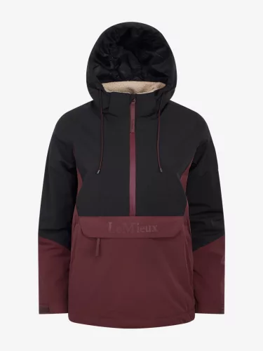 LeMieux Phoebe Half Zip Waterproof Anorak Black/Bramble, EU 38