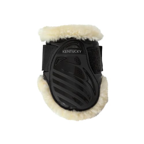 Kentucky Vegan Sheepskin Young Horse bokavédő - fekete/natúr, S