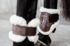 Kentucky Vegan Sheepskin Young Horse bokavédő - barna/natúr, L