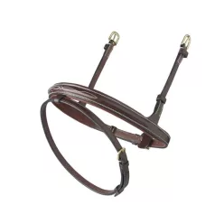 Ikonic hímzett orrszíj - sötétbarna, Póni, ezüst csat