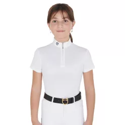 Lányok slim fit versenypóló cipzárral