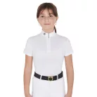 Lányok slim fit versenypóló cipzárral
