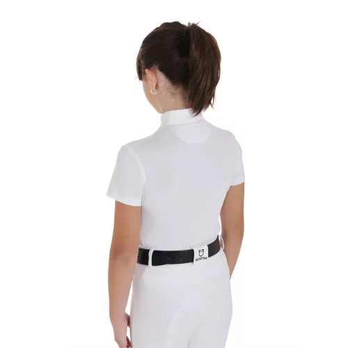 Lányok slim fit versenypóló cipzárral