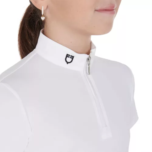 Lányok slim fit versenypóló cipzárral