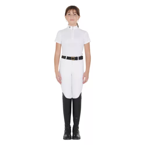 Lányok slim fit versenypóló cipzárral