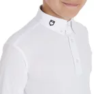 Fiú slim fit versenypóló három gombbal