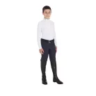 Fiú slim fit versenypóló három gombbal