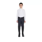 Fiú slim fit versenypóló három gombbal