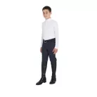 Fiú slim fit versenypóló három gombbal