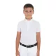 Fiú slim fit versenypóló négy gombbal