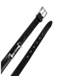 Equestro Diamond bőr öv - fekete, 95 cm