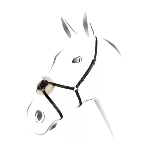 Bőr figura nyolcas orrszíj, pony, sötétbarna