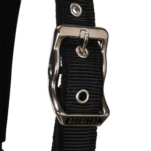 Equestro White Trim bélelt kötőfék vezetőszárral - Cob, fekete