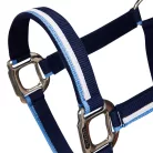 Bélelt kötőfék csattal, pony, navy/világoskék