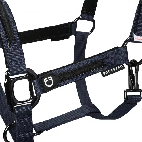 Equestro Durable kötőfék vezetőszárral - sötétkék, Cob