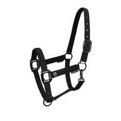 Equestro Durable kötőfék vezetőszárral - fekete, Cob