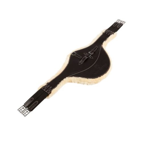 Equestro Aline műszőrös hasvédős heveder - sötétbarna, 130 cm