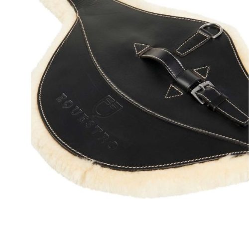 Equestro Aline műszőrös hasvédős heveder - sötétbarna, 130 cm