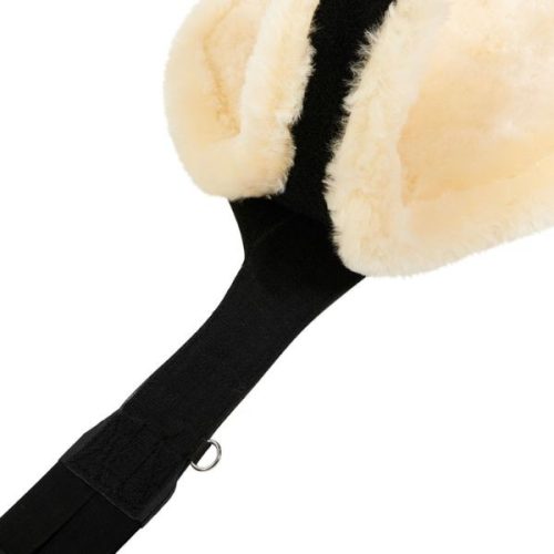 Equestro Aline műszőrös hasvédős heveder - sötétbarna, 130 cm