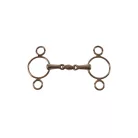DOUBLE JOINT 3-RINGS SHOW JUMPING BIT, 13,5 cm, fekete