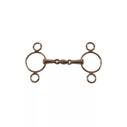 DOUBLE JOINT 3-RINGS SHOW JUMPING BIT, 13,5 cm, fekete