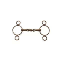 DOUBLE JOINT 3-RINGS SHOW JUMPING BIT, 14,5 cm, fekete
