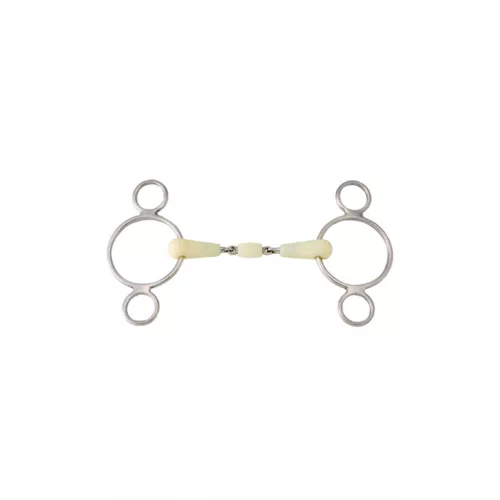 DOUBLE JOINT GAG BIT 3-RING CHEEKS, 12,5 cm, nincs megadva szín