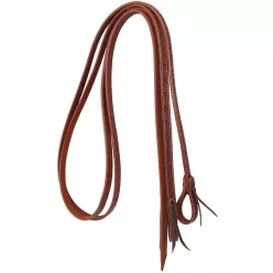   Pool's Split Reins 3230 western szár – barbwire mintázattal, konyakbarna, egy méret