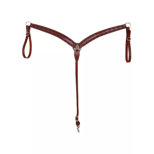Bőr pettorál 5959 tüskés mintázattal, one size, barna