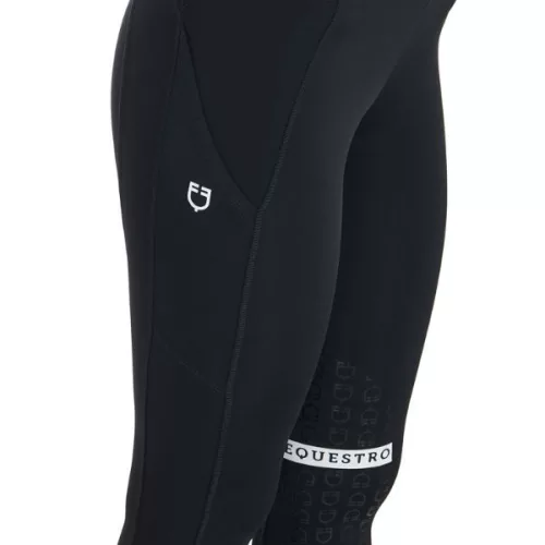 Equestro Kao női lovaglóleggins - fekete-fehér, XL