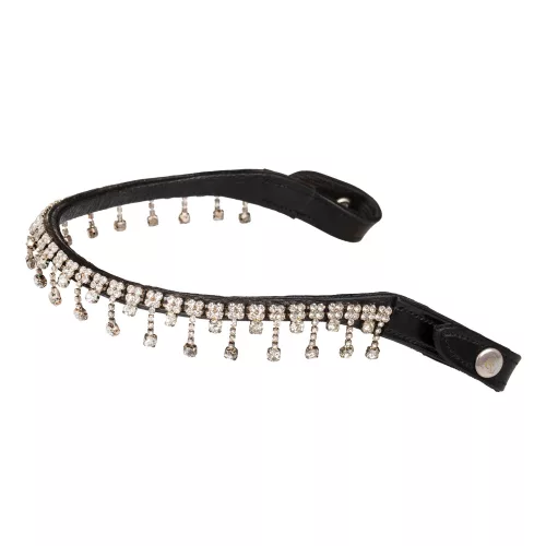 Királynő bőrfejvédő borjúbőrből és kristályokkal