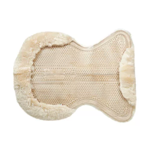 Acavallo Massage Gel bárányszőrös nyeregemelő, átlátszó