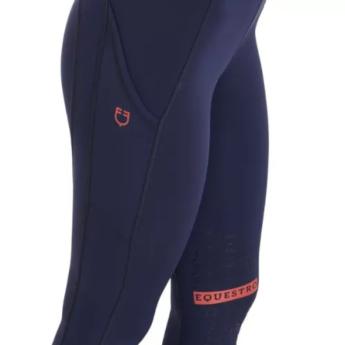 Equestro Kao női lovaglóleggins - sötétkék-piros, XS
