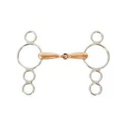 PONY SOLID 4-RING GAG BIT COPPER 10.5cm