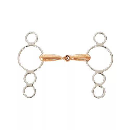 PONY SOLID 4-RING GAG BIT COPPER 10.5cm