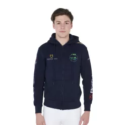 Equestro Férfi multi-logo kapucnis pulóver