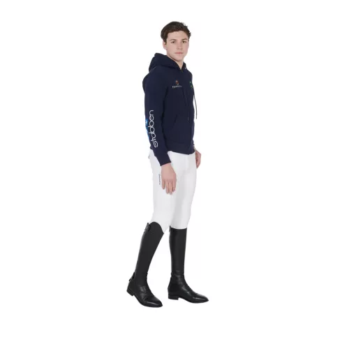 Equestro Férfi multi-logo kapucnis pulóver