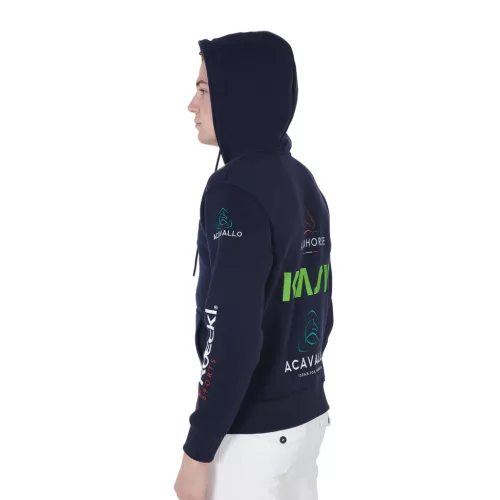 Equestro Férfi multi-logo kapucnis pulóver