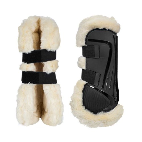 Equestro Interno bárányszőrös ínvédő - fekete, Cob