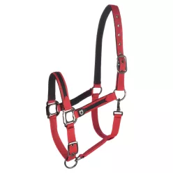 Equestro Durable kötőfék vezetőszárral - piros, Cob