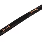 Equestro angol öv rózsaarany zablával, 110 cm, fekete