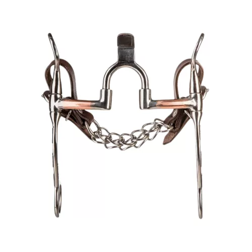 BF CORRECTIONAL BIT WITH SPOON COPPER COVERED BARS AND MEDIUM CHEEKS ENGRAVED 11MM, 13 cm,