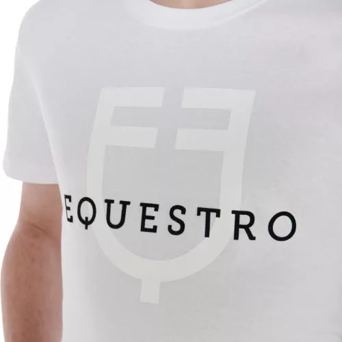 Equestro Férfi slim fit póló logóval a mellrészen