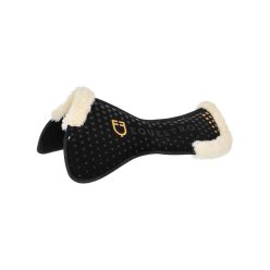   Equestro memóriahabos nyeregemelő, sárga logóval - petrolkék