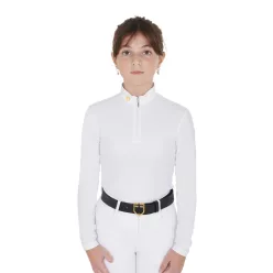 Lány slim fit póló technikai fleece anyagból