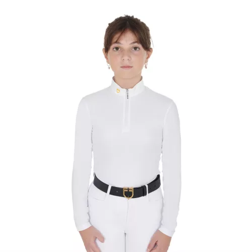Lány slim fit póló technikai fleece anyagból
