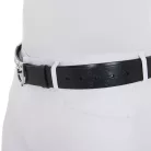 Bőr logós öv logózott csattal, 110 cm,