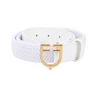 Bőr elasztikus öv logózott csattal