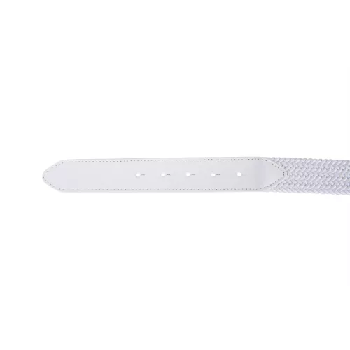 Equestro bőr/elasztikus öv logós csattal, 80 cm, szürke/fehér