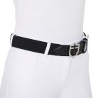 Bőr elasztikus öv logós csattal